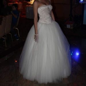 Vera Wang Ivory Gown (Taffeta top, tulle bottom)